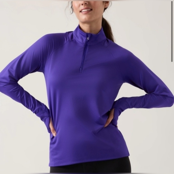 ATHLETA Women's Athleta Whistler Half Zip Hoodie, Noble Blue (Purple), Size L - Picture 3 of 16